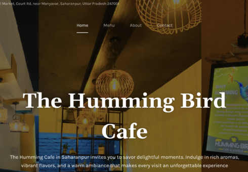 Website Created for Humming Bird Cafe